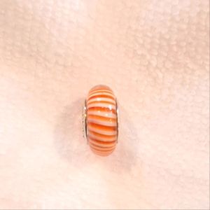 Pandora Murano Glass Orange Stripe Charm